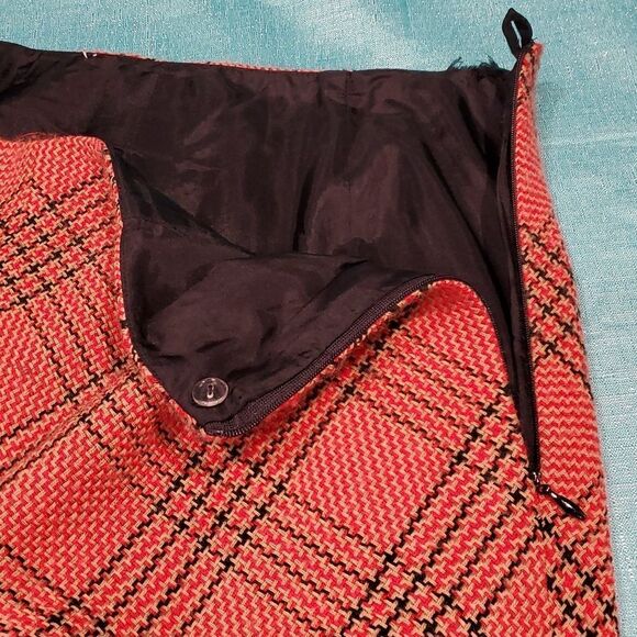 Vintage Disco Orange/Black Woven Polyester High Waist Slacks Pants Sz M/L? 623 - Picture 8 of 9